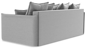 Canapea gri deschis extensibilă/cu spațiu de depozitare cu tapițerie din catifea 225 cm Hula – Makamii