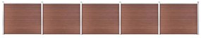 vidaXL Set panouri gard, 872x146 cm, maro, WPC