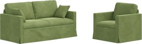 vidaXL Set de canapea 2 pcs Verde deschis 158 x 78 x 80 cm Catifea