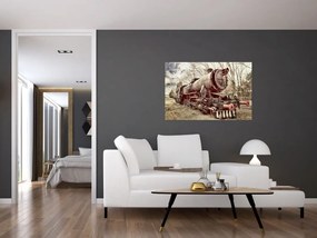 Tablou cu locomotivă istorică (90x60 cm)