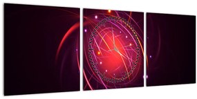 Tabloul modern cu abstacțiune (cu ceas) (90x30 cm)