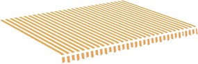 vidaXL Pânză de rezervă copertină, galben și alb, 4,5x3,5 m