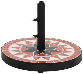 vidaXL Suport umbrelă de soare, cărămiziu și alb, rotund, 12 kg