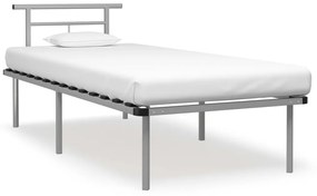 vidaXL Cadru de pat, gri, 90 x 200 cm, metal