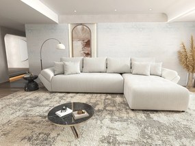 Colțar extensibil dumonde cu ladă de depozitare si sezut confortabil din spuma high-density, Berlin XL Zoom Crem 350x185 cm II