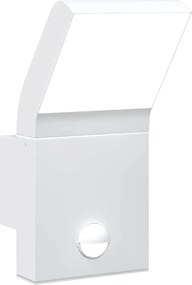 vidaXL Lampă exterioară de perete cu LED/senzor, alb, aluminiu turnat