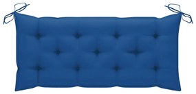 Banca regala de gradina cu perna, gri, 135 cm, lemn de acacia 1, grey and royal blue, 2