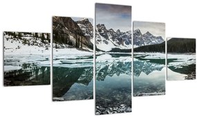 Tablou - lacul iarna (125x70 cm), în 40 de alte dimensiuni noi