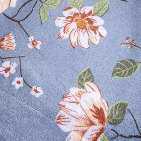 Pătură cu blăniță MAGNOLII aurie 150 x 200 cm