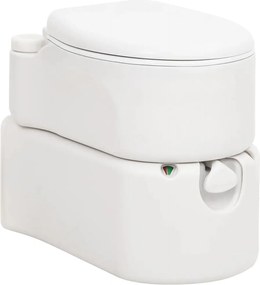 vidaXL Toaletă de camping integrată, alb, 24+17 L HDPE și email