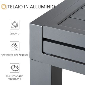 Masa de Gradina Extensibila Outsunny pentru 8-10 Persoane cu Structura din Aluminiu, 135-270x90x75cm, Gri | Aosom Romania