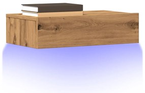 vidaXL Comode TV cu lumini LED 2 buc., stejar artizanal, 60x35x15,5 cm