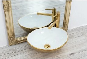 Lavoar alb/auriu pe blat Rea Sofia 41 cm