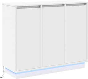 vidaXL Bufet LED Alb 90 x 32 x 75 cm Lemn compozit