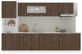 Set haaus V29, Stejar Bronz/Alb, Blat Thermo 28 mm, L 320 cm