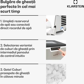 Klarstein Icefestival Bullet, mașină de făcut gheață, 195 W, 1,9 litri, 20 kg în 24 ore