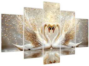 Tablou - Lebede Aurii (150x105 cm)