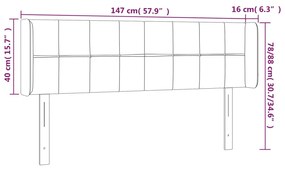 Tablie de pat cu LED, negru, 147x16x78 88 cm, catifea 1, Negru, 147 x 16 x 78 88 cm