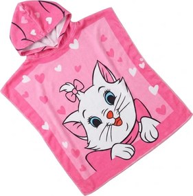 Poncho pentru copii PISICA MINA roz Dimensiune: 60 x 120 cm