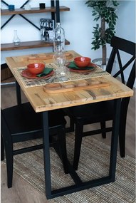 Masa bucatarie  lemn.seria wood A-620,pin natur-negru,100x59x75 cm, 30103