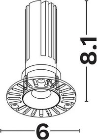 Mini Spot incastrabil LED 5W 3000K Trimless Baculus alb