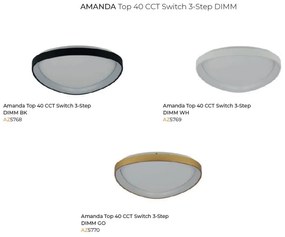 Plafoniera LED moderna AMANDA TOP 40 3-STEP DIMM alba