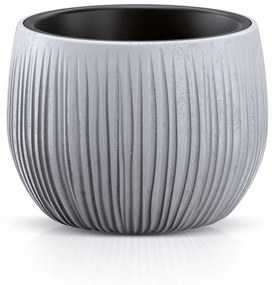 Ghiveci decorativ de flori, rotund, gri, 0.75 L, 14.4x11 cm, Beton Bowl