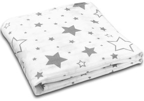 Muselina multifunctionala XXL 110x110 cm Kidizi Galaxy Grey, 100% bumbac