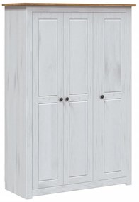 282663 vidaXL Șifonier cu 3 uși, alb, 118 x 50 x 171,5 cm, pin gama Panama