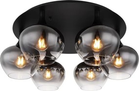 Globo 15548-6D - Lustră aplicată MAXY 6xE27/40W/230V Ø 65 cm neagră