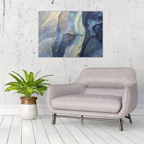 Tablou pe sticlă - Abstracție cu cerneală cu alcool (70x50 cm)