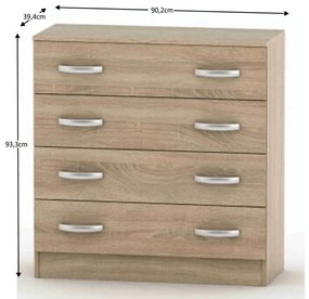 Comodă BETTY 4S, stejar sonoma