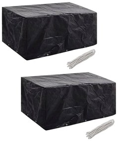 vidaXL Huse mobilier grădină 2 buc. set poliratan 10 ocheți 240x140 cm
