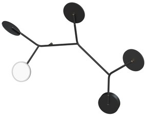Lampă de perete Ballon 5 A, mai multe variante - TUNTO Model: cadre auriu/aur 24k, parte fixă neagră, panouri negre