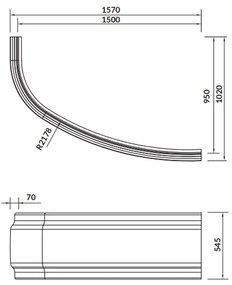 Masca frontala cada 150 cm, orientare stanga dreapta, Cersanit Joanna New