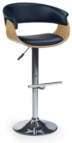 Scaun de bar Clifton, negru/lemn natural