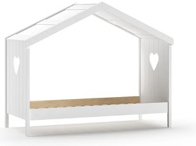 Set AMORI în alb format dintr-un Pat copii Vipack fără cap (90 x 200 cm), un sertar de Pat copii și o protecție împotriva căderii.