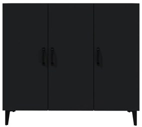 Servanta, negru, 90x34x80 cm, lemn prelucrat 1, Negru