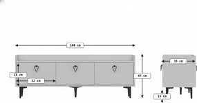 Dulap TV PIENA 160 cm, alb