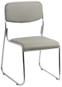 Scaun de așteptare HRC 604 gri din piele ecologică suprapozabil