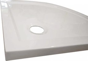 Cădiță de duș acrilică joasă curbată Modena Slim, dimensiune 80x80x5,5 cm
