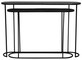 Mese consolă negre 2 buc. din metal 28x118 cm Bocov – Light &amp; Living