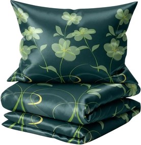 Lenjerie de pat satin VERDESA albastru-verde Dimensiune lenjerie de pat: 70 x 90 cm | 140 x 200 cm