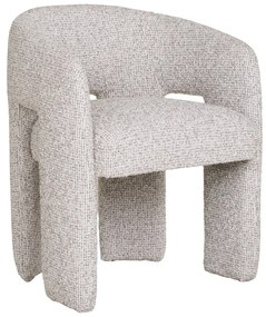 Scaun de sufragerie gri deschis cu cotiere tapițat Monroe – House Nordic