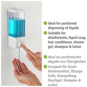 Dozator de săpun lichid alb de montat pe perete din plastic 320 ml Istres – Wenko