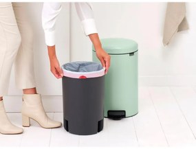 Cos de gunoi cu pedala Brabantia NewIcon 1008847, 20 L, Inchidere lina, Baza antiderapanta, Verde deschis