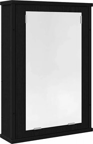 vidaXL Dulap cu oglindă pentru baie stejar negru lemn prelucrat