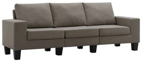 287129 vidaXL Canapea cu 3 locuri, gri taupe, material textil