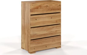 Comodă lemn masiv TerraCraft Stejar 3 Sertare, 80 × 45 × 108 cm - Stejar auriu