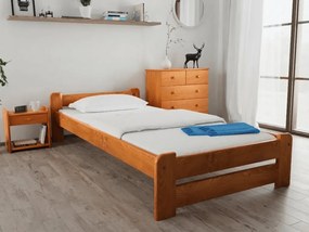 Pat de o persoana Emily 90x200 cm, arin Saltele: Fara saltea, Somiera pat: Cu lamele drepte